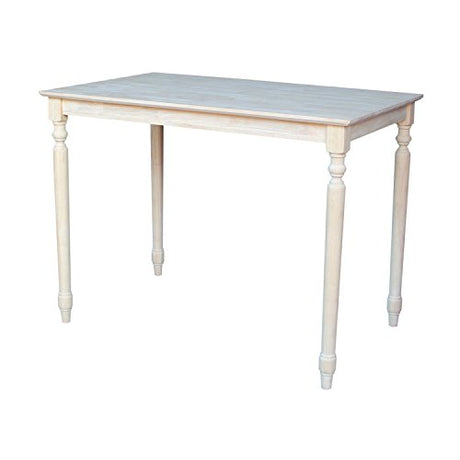 International Concepts Table Top Solid with Wood Counter Height Turned Legs, 30 by 48-Inch, Unfinished IC International Concepts