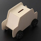 STOBOK 6Pcs DIY Unfinished Wooden Piggy Bank Car Shaped Wood Coin Bank Wood Change Box Paint Decorate Assembly Box Craft Kits for Kids Adult Gift STOBOK