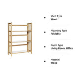 Casual Home 3-Shelf Folding Stackable Bookcase (27.5" Wide)-Natural Casual Home