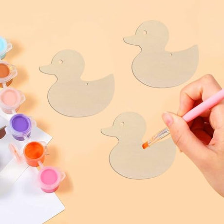 20pcs Wooden Duck Cutouts DIY Crafts Embellishments Duck Shape Unfinished Wood Gift Tags Ornaments for Wedding Birthday Baby Shower Christmas JANOU