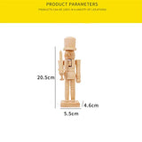 VOSAREA Christmas Wooden Nutcracker Wooden Unfinished Walnut Soldier DIY Blank Unpainted Nutcracker Puppet for Christmas DIY Crafts VOSAREA