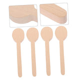 VILLCASE 4pcs Unfinished Wooden Spoon Coffee Spoon Sugar Spoon Wooden Craft Kit for Whittler Starter Wood Carving Spoon Blanks Wooden Spoon for VILLCASE