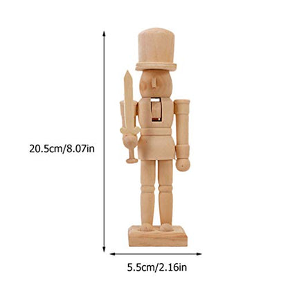 BESPORTBLE Wooden Nutcracker Soldier Christmas Craft Wood Nutcracker Wooden Nutcracker Figurines Unfinished Wood Nutcracker Soldier DIY Nutcracker