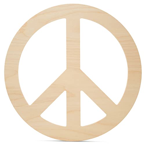Peace Wood Cutouts 12 x 12-inch, Pack of 3 Unfinished Wood Crafts Blank, Wooden Letter Sign for Crafts & Decor, by Woodpeckers