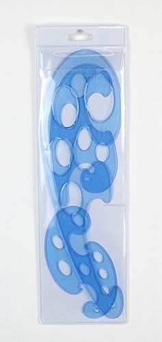 French Curve Ruler in Transparent Reusable Plastic Template Useful as Drafting Tool for Professional Drawing Instrument and Graphing at Work, School Yosogo