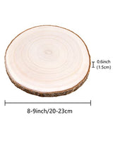 Pllieay 8Pcs 8-9 Inch Wood Slices, Natural Wood Slices for Centerpieces Large Unfinished Round Wood Pieces for Ornaments, Wood Circles for Wedding, Pllieay
