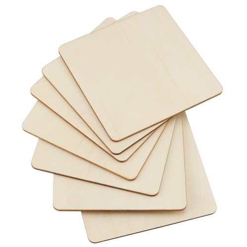 HOIGON 30 PCS Square Unfinished Wood Pieces, 6 x 6 Inch Blank Basswood Wooden Sheets Wooden Cutout for Crafts, DIY, Painting HOIGON