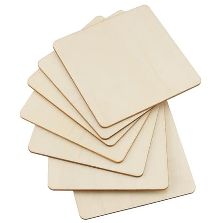 HOIGON 30 PCS Square Unfinished Wood Pieces, 6 x 6 Inch Blank Basswood Wooden Sheets Wooden Cutout for Crafts, DIY, Painting HOIGON
