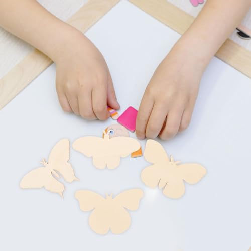 Sewroro 27pcs Unfinished Wooden Butterfly Blank Wood Butterfly DIY Blank Butterfly Shape Ornaments for DIY Painting Crafts Sewroro