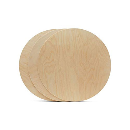 Wood Circles 11 inch, 1/8 Inch Thick, Birch Plywood Discs, Pack of 3 Unfinished Wood Circles for Crafts, Wood Rounds by Woodpeckers