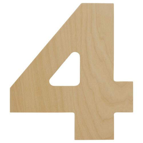 Wooden Number 4 Cutouts 8", Wooden Numbers for Wall Decor, Home Decor, Crafts, and Party Decorations by Woodpeckers Woodpeckers