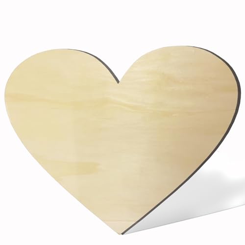 17 Inch Unfinished Wooden Love Heart Shape Craft, Blank Wood Love Sign for Home Wall Decor, Large Unpainted Wood Cutouts for Birthday,Wedding Party