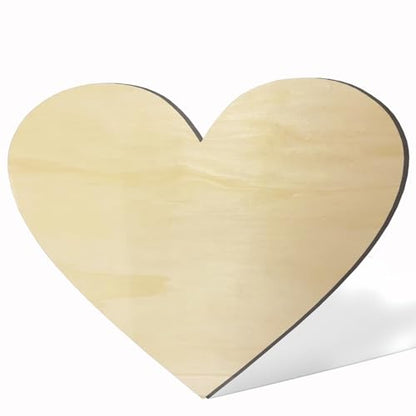 17 Inch Unfinished Wooden Love Heart Shape Craft, Blank Wood Love Sign for Home Wall Decor, Large Unpainted Wood Cutouts for Birthday,Wedding Party - WoodArtSupply