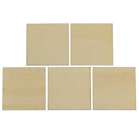CleverDelights 2 Inch Wood Squares - 100 Pack - 1/16" Thick - 2" Unfinished Craft Pieces CleverDelights