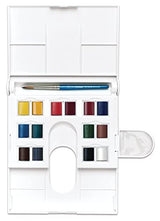 Winsor & Newton Cotman Watercolor Paint Set, Field Set, 14 Half Pan w/ Brush, Mixing Palette, Multicolor, 15 Piece Set Winsor & Newton