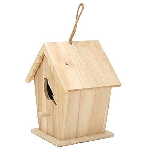 Wood Birdhouse,Unfinished Birdhouse to Paint for Birdwatching Wood Frame for Finches and Songbirds Duokon