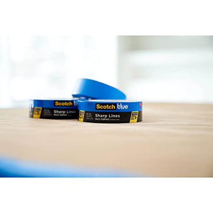 ScotchBlue Sharp Lines Multi-Surface Painter's Tape, 0.94 Inches x 60 Yards, Blue, Paint Tape Protects Surfaces and Removes Easily, Edge-Lock - WoodArtSupply