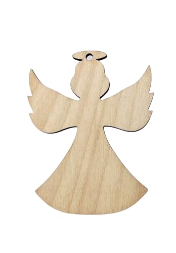 Texan Wood Crafts 12 pieces Unfinished Wood Angel Dangle Earrings or Ornaments Jewelry Blanks Made in Texas (1" Tall 12 Pieces) - WoodArtSupply