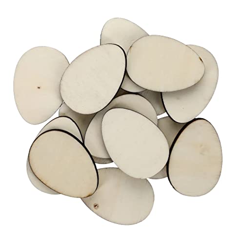 Craft Supply Easter Icon Miniature Wood Shapes Cutouts - Natural Unfinished - DIY Ready to Paint Crafts - 14 Pieces (Eggs), 346345345