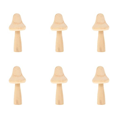 PartyKindom 6 Pcs DIY Wooden Ornaments Wooden Toys House Decorations for Home Kids playset Mushroom Statute DIY Painting Wooden Ornament Mini PartyKindom