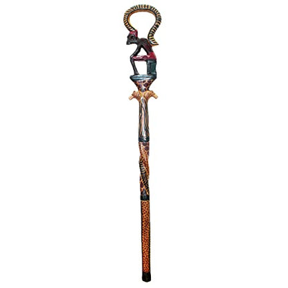 African Wood Decorative Walking Stick (Hand Made in Kenya) (Wise Man)