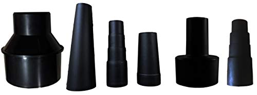 Dust Collection Cone Reducer 4-Inch to 2 1/2-Inch plus 5 Vacuum Hose Adapters Fits 1 1/16 to 1 3/4 inches Includes Shop Vac Adapter 2 1/2 to 1 1/4 Mountain Trades