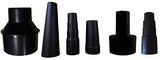 Dust Collection Cone Reducer 4-Inch to 2 1/2-Inch plus 5 Vacuum Hose Adapters Fits 1 1/16 to 1 3/4 inches Includes Shop Vac Adapter 2 1/2 to 1 1/4 Mountain Trades