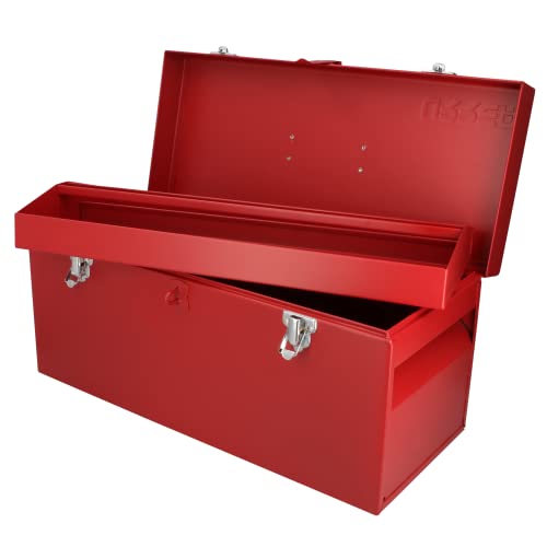 URREA Storage Box - D6 Toolbox 20" X 8" X 9" Tool Box with Chrome Plated Metallic Latch & Durable PVC Handle - D6 Urrea