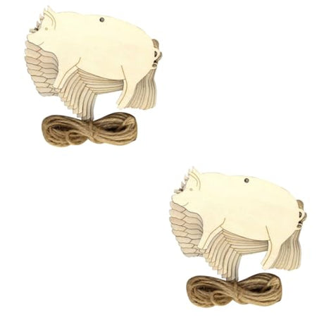 Gadpiparty 20 Pcs Animal Label Tags Blank Pigs Chips Pig Shape Wood Tags Wood Label Tags Gift Label Unfinished Wood Pigs Wood Blanks DIY Pigs Wood Gadpiparty