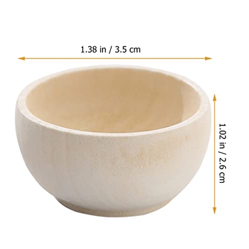 ARTIBETTER Unfinished Wood Bowl Tiny: 4pcs Mini Wooden Bowls Unpainted Miniature Bowls for DIY Painting Art Crafts Projects Staining Decor ARTIBETTER