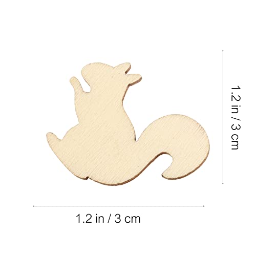 NUOBESTY 50pcs Unfinished Wooden Cutouts Pieces Blank Wood Slice Pieces Wooden Animals and Plants Pieces Cutouts Craft Embellishments for DIY Art NUOBESTY