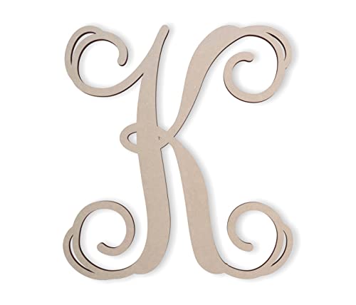 Wooden Letters by Jess and Jessica – Cursive Wood Letter for Wall Décor – Various Sizes – Premium Quality & Durable – Smooth Laser Cut – Unfinished Jess and Jessica