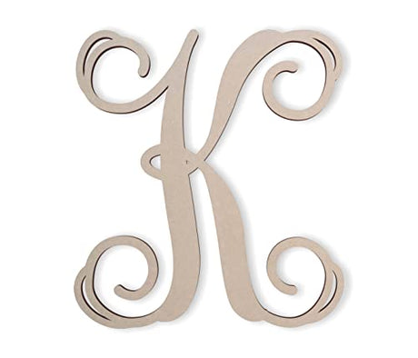 Wooden Letters by Jess and Jessica – Cursive Wood Letter for Wall Décor – Various Sizes – Premium Quality & Durable – Smooth Laser Cut – Unfinished Jess and Jessica