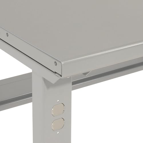 Global Industrial Adjustable Height Workbench C-Channel Leg, 60" W x 30" D, 1-3/4" Steel Square Edge, Gray - WoodArtSupply