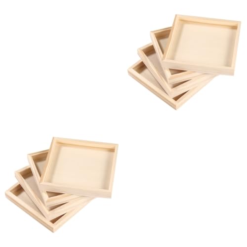 MAGICLULU 8 Pcs Toys Puzzle Unfinished Wood Serving Sundries Holder Toy Holder Unfinished Wood Tray Serving MAGICLULU