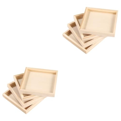 MAGICLULU 8 Pcs Toys Puzzle Unfinished Wood Serving Sundries Holder Toy Holder Unfinished Wood Tray Serving MAGICLULU