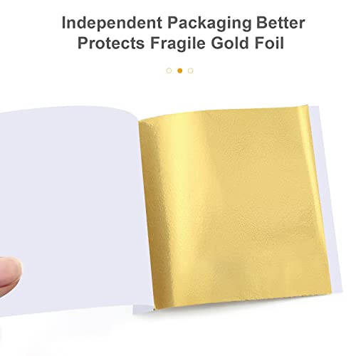 200pcs BUBIMON Imitation Rose Silver Gold Leaf Sheets Gold Foils Sheets Nail Foil for Paint, Resin, Nails, Jewelry, Slime, Arts, Gilding Crafting, Bubimon