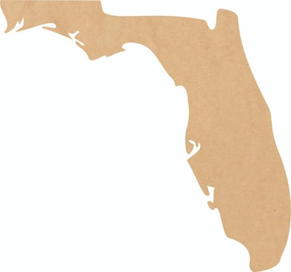 Florida Wood State 3" Shape, Unfinished MDF Craft State Cutout, DIY 1/4"