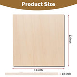 24 Pack Basswood Sheets, 12 x 12 x 1/8 inch Plywood, 3 mm Thin Unfinished Wood Board for Crafts, Laser Cutting & Engraving, Wood Burning, CNC YSangift