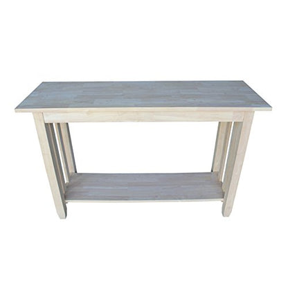 International Concepts Mission Sofa Table, Unfinished - WoodArtSupply