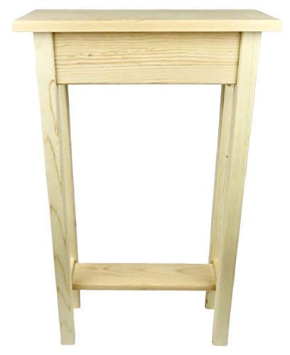18" Narrow Console Sofa Table - Unfinished Foyer Pine Table With Bottom Storage Shelf Generic