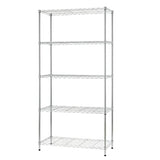 FDW 14" D×36" W×72" H Wire Shelving Unit Metal Shelf with 5 Tier Adjustable Layer Rack Commercial Strong Steel for Restaurant Garage Pantry FDW