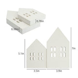TFoRibbon House Shaped Wooden Sign Block Farmhouse Home Sign Tiered Tray Decor 2 Pack (White) Melostu