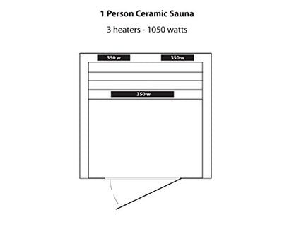Radiant Saunas BSA2400 1-2 Person Hemlock Ceramic Infrared Sauna,Brown