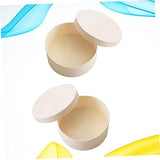 VOSAREA 2 Pcs Wooden Keepsake Box Plain Wooden Boxes Wooden Craft Box Unfinished Keepsake Box Wooden Storage Container Small Gift Box Round Wood Case VOSAREA