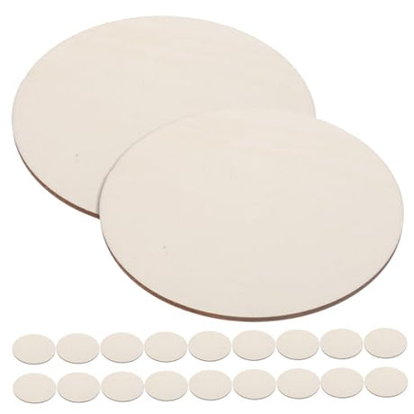 Anneome 20pcs DIY Graffiti Wood Chips Blank Wood Slices Round Cutout Tiles Wooden Ornament Blanks Unfinished Wood Circles Tile Trim Decor Graffiti Anneome