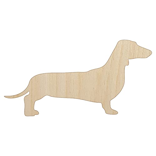 Smooth Haired Dachshund Dog Solid Unfinished Wood Shape Piece Cutout for DIY Craft Projects - 1/8 Inch Thick - 4.70 Inch Size Sniggle Sloth