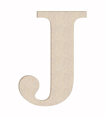 Wood Letter 20 Inch Unfinished Times J Monogram, Unpainted Wooden Alphabet Craft Letters, Wall Door Hanger DIY