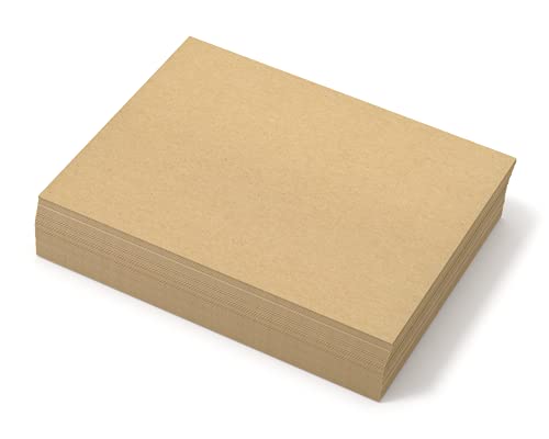 Chipboard Sheets 8.5" x 11" - 100 Sheets of 22 Point Chip Board for Crafts - This Kraft Board is a Great Alternative to MDF Board and Cardboard Bryco Goods