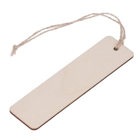 HERCHR Wood Blank Bookmarks,50Pcs Rectangle Blank Hanging Tags Unfinished Wooden Book Markers Wooden Craft Bookmark for Bookmark Gift DIY HERCHR